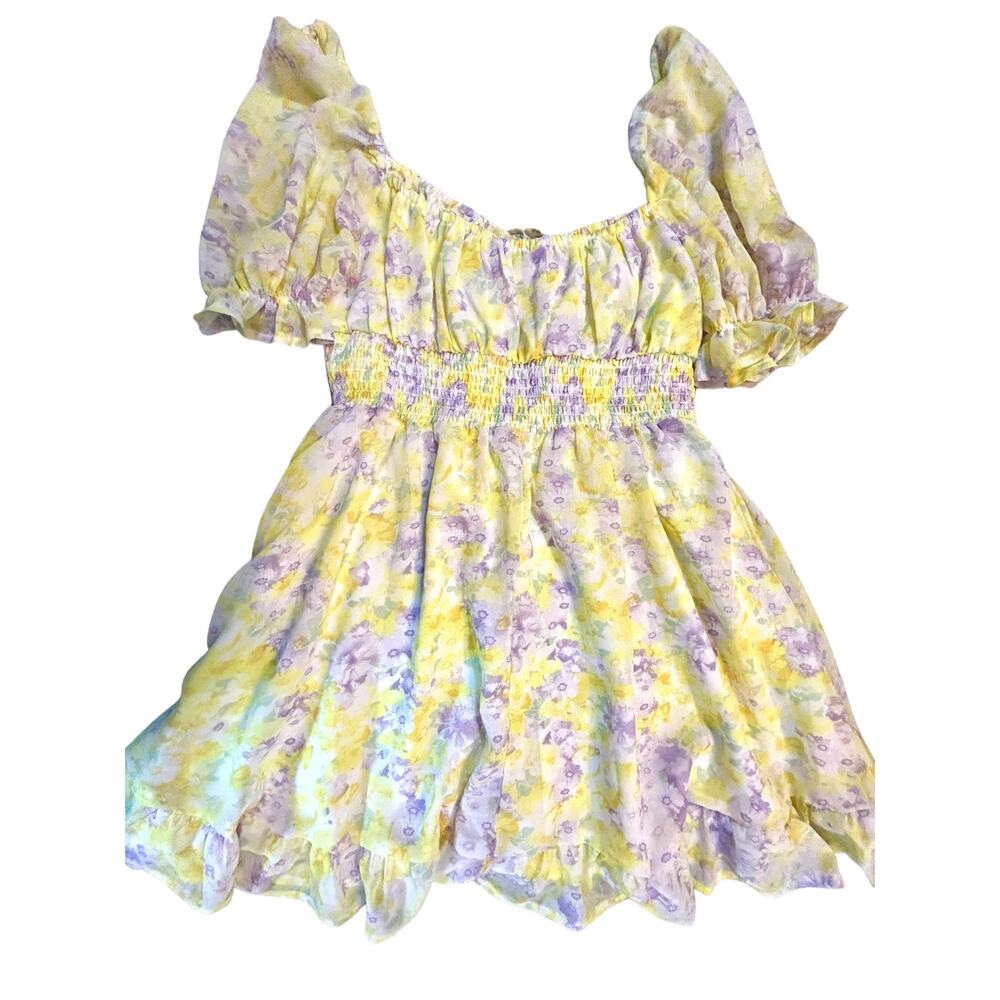 HYFVE Watercolor Floral Babydoll Dress - Size  L - Picture 8 of 14